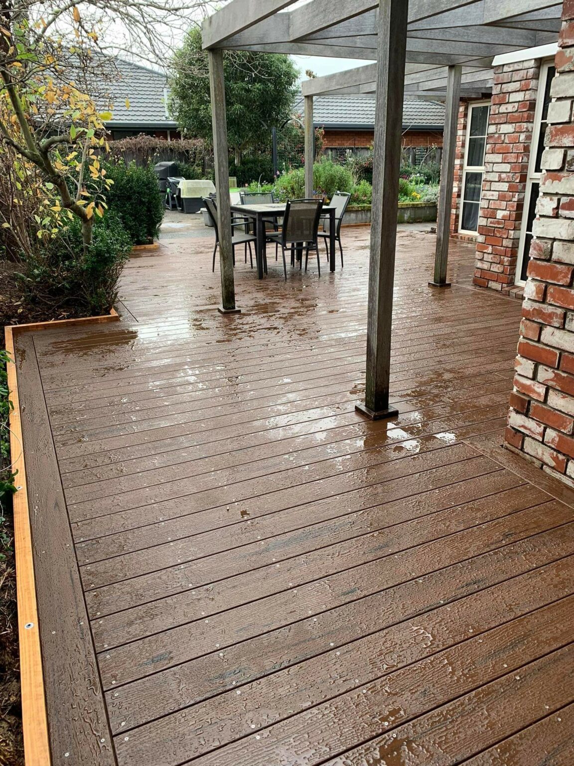 Modwood deck and Macrocarpa garden edging